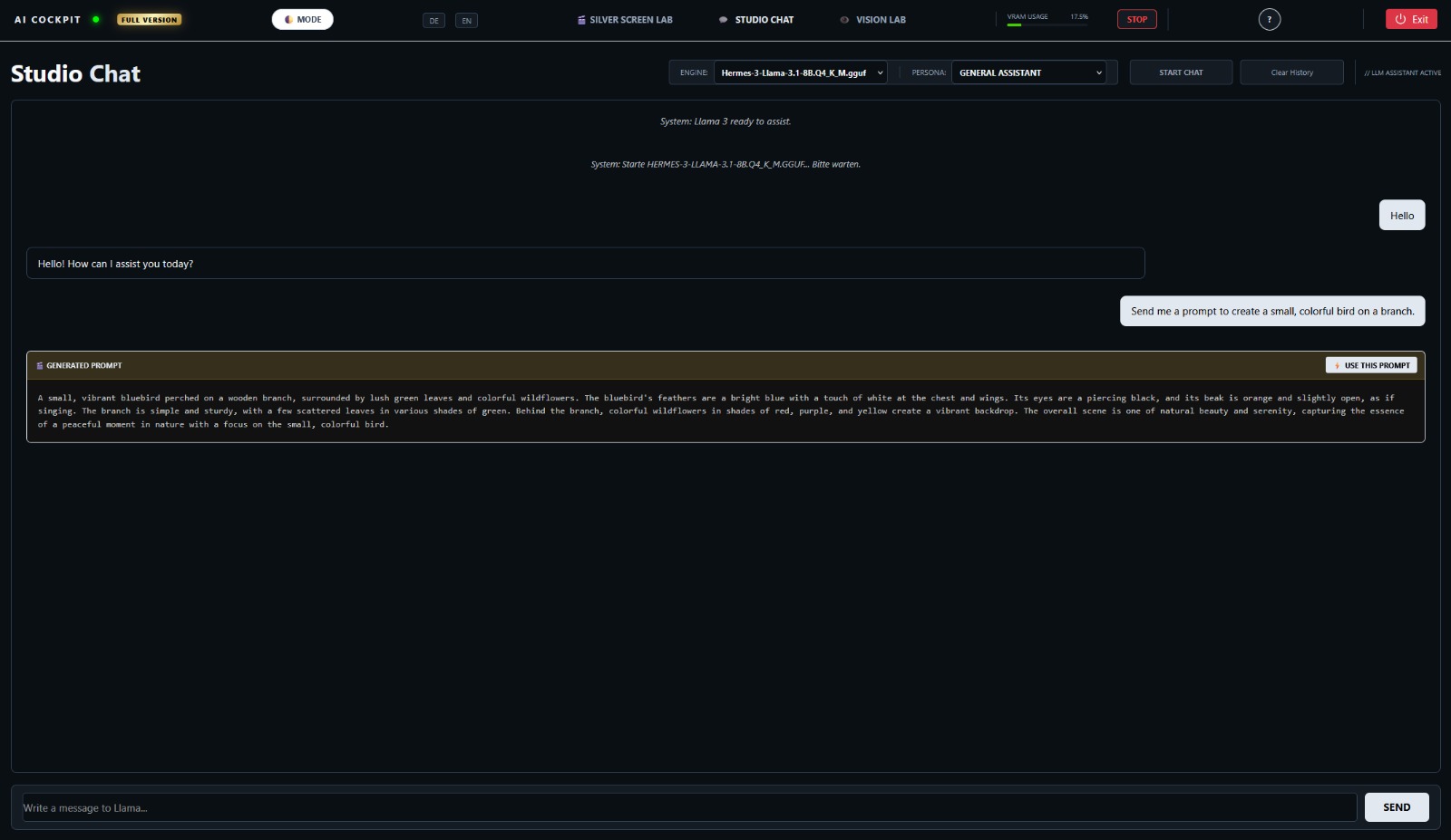 Studio Chat Interface