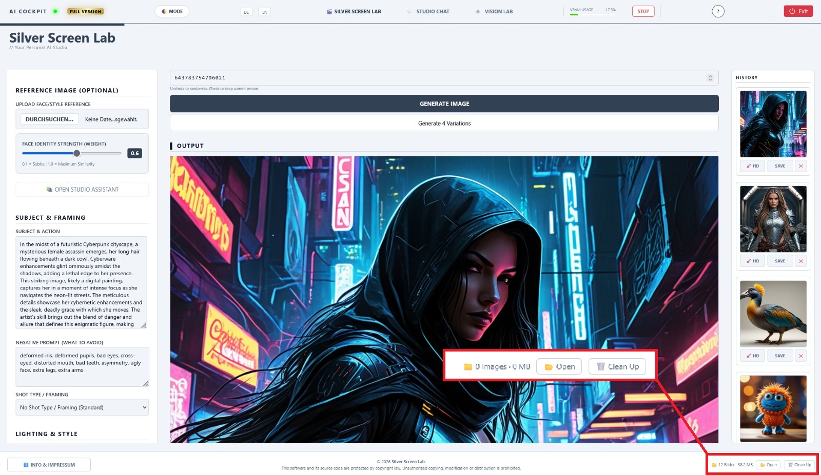 History and File Management Interface